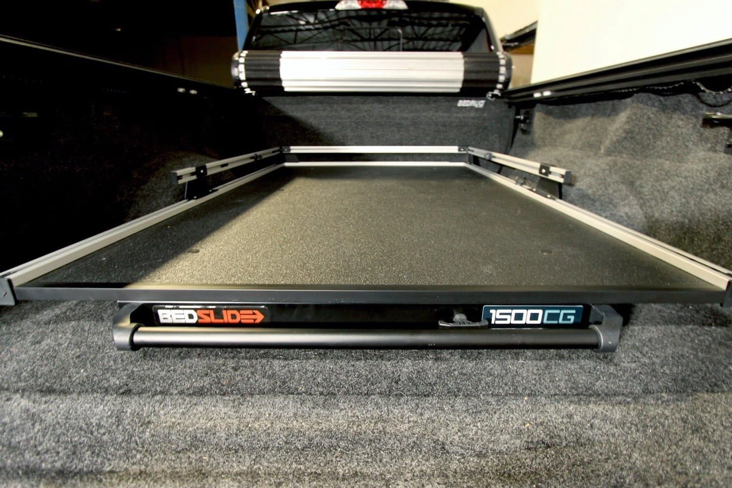 Bedslide 1500 Contractor 75 x 48 Sliding Truck-Bed Organizer: fitment and setup detail