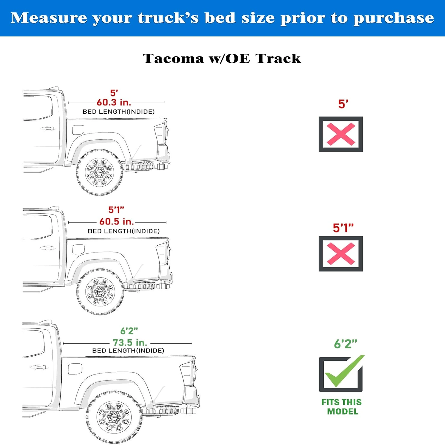 Hard-Folding Tonneau Cover for 2005-2015 Toyota Tacoma 6 ft Bed: installed-use view
