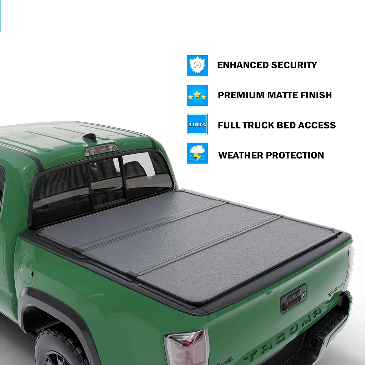 Hard-Folding Tonneau Cover for 2005-2015 Toyota Tacoma 6 ft Bed: fitment and setup detail
