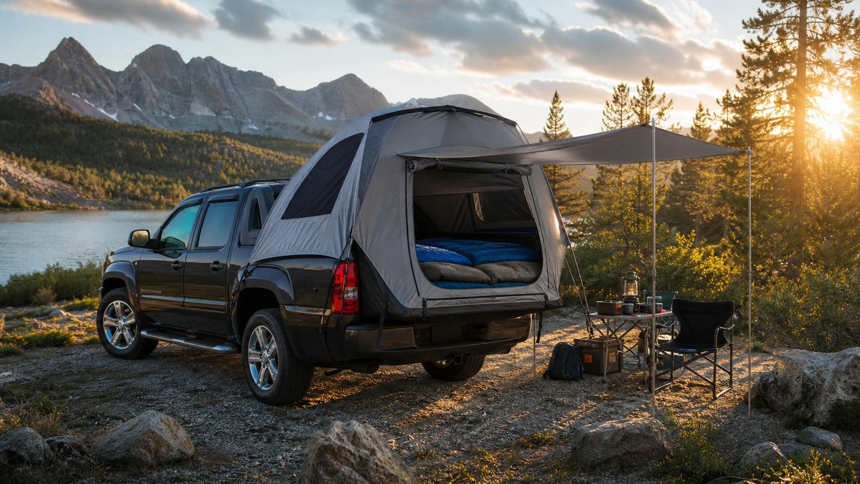 Truck-Bed Tent for Chevrolet Avalanche: Fitment and Use Review: installed-use view