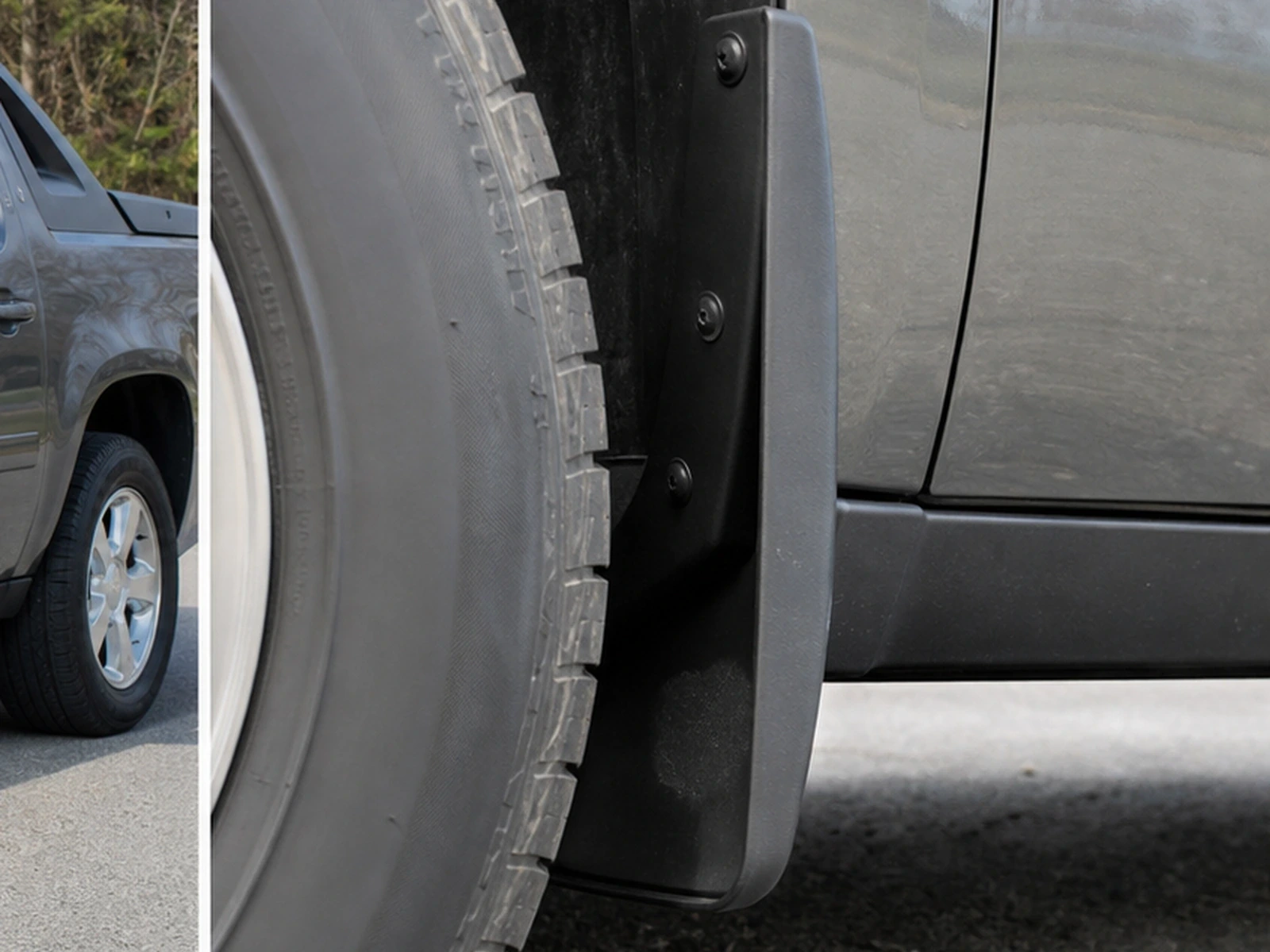 GM Molded Splash Guards for 2007-2013 Chevrolet Avalanche: fitment and setup detail
