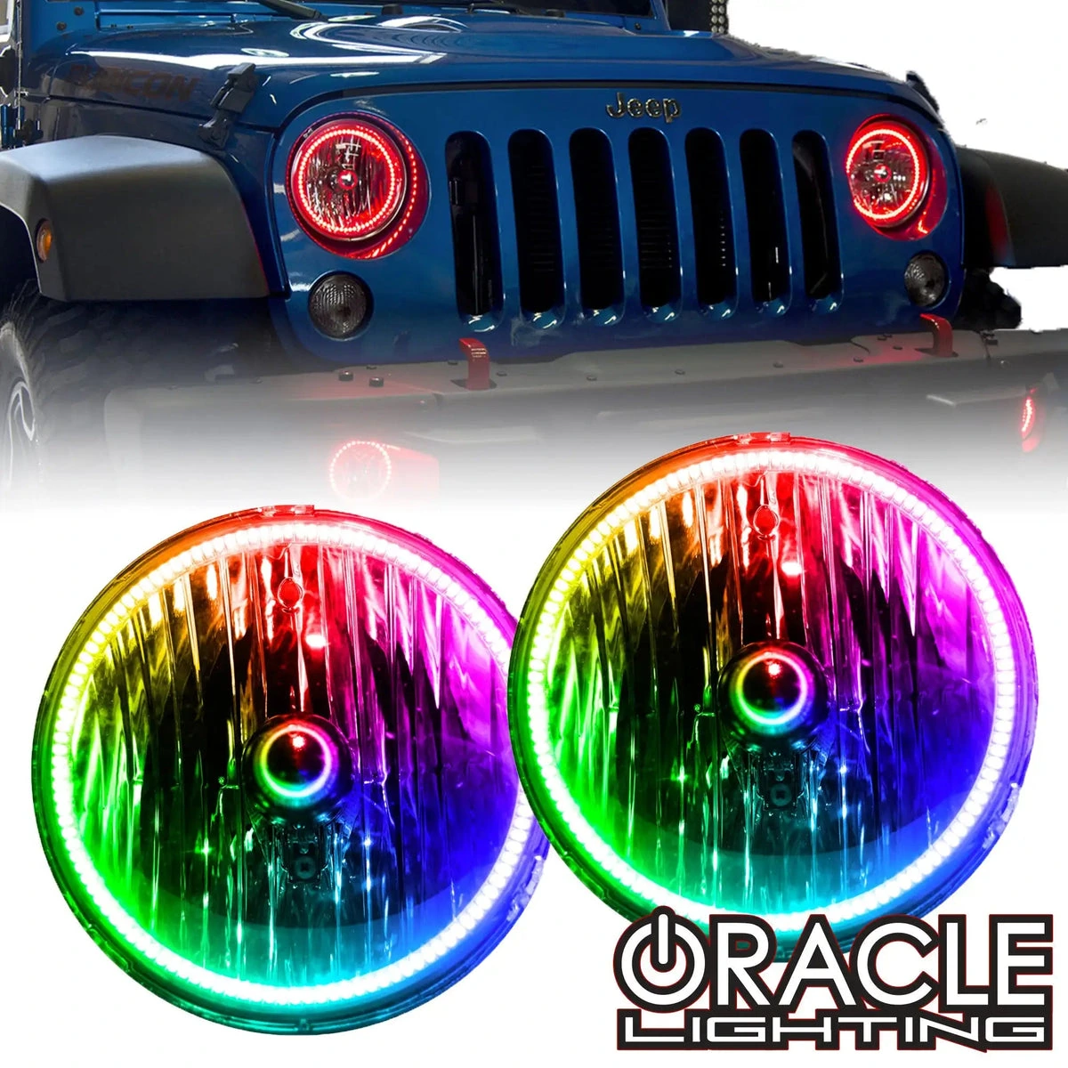 Oracle LED Headlight Kits: installed-use view