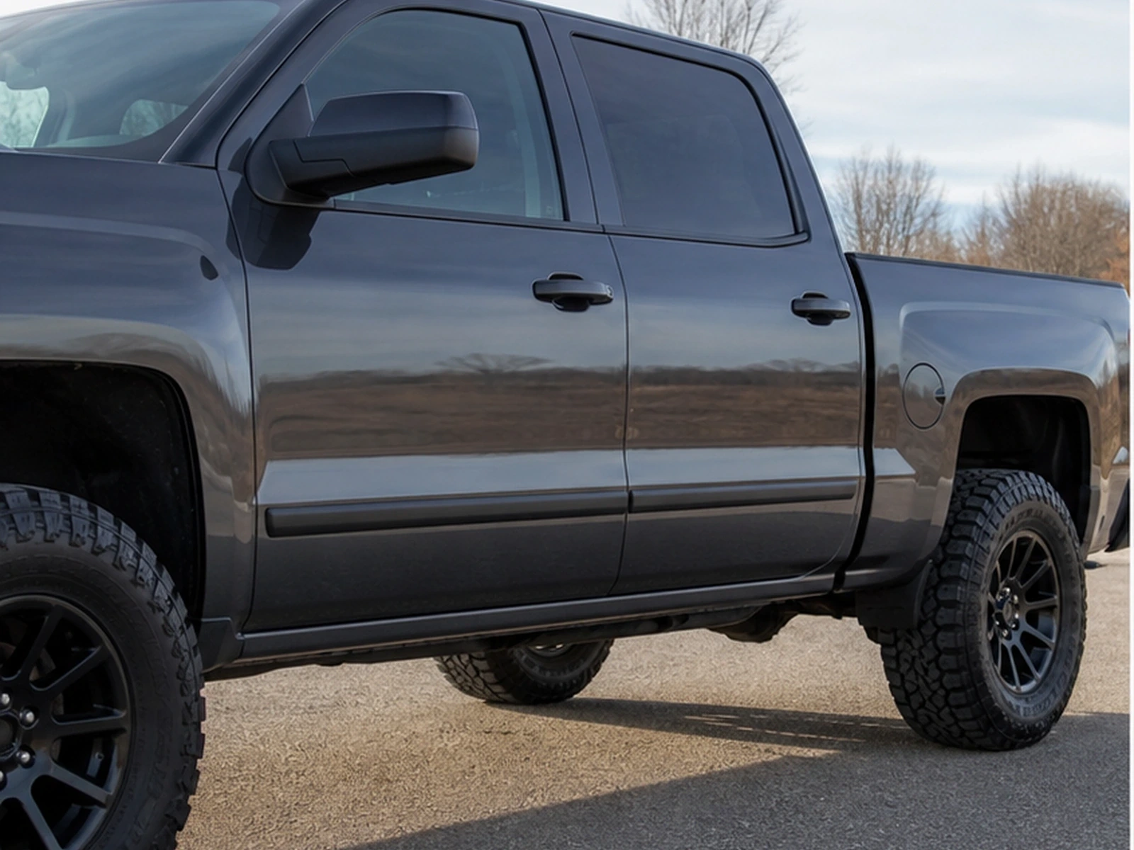 Body-Side Molding for 2014-2018 Silverado and Sierra Crew Cab: installed-use view